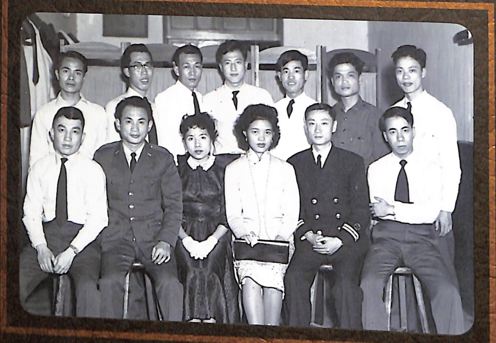 Air Force group photo, ~1959, Shinn-Der Chang among the seated and standing rows